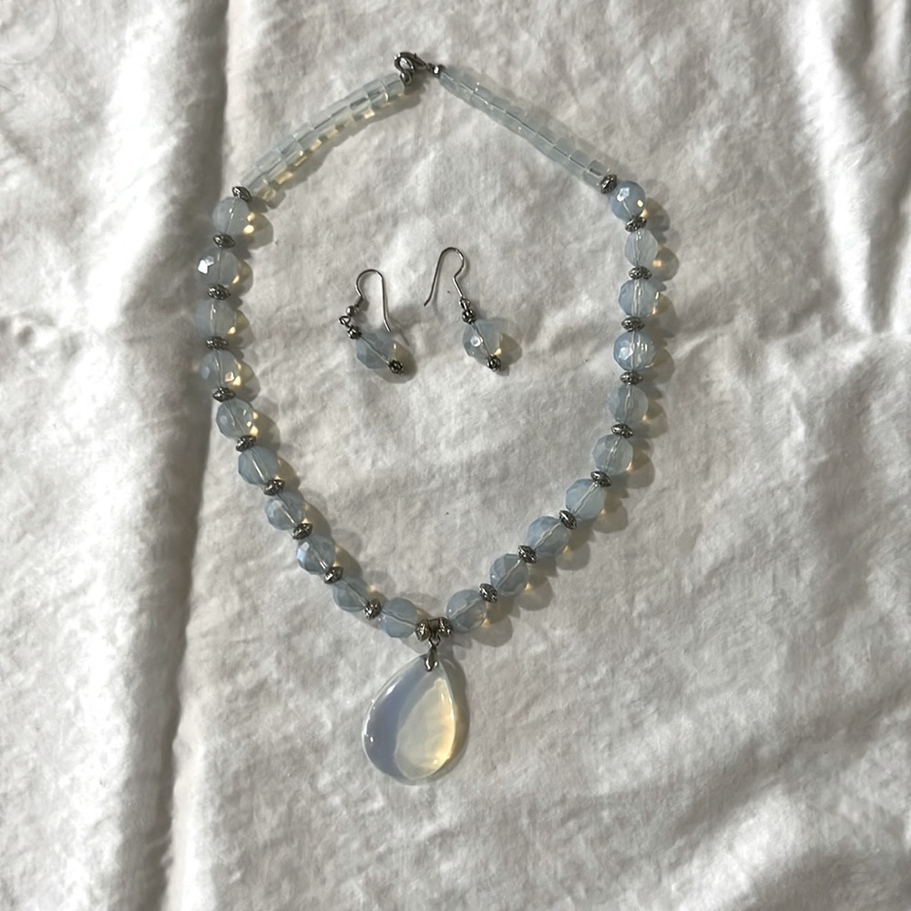 Beautiful Handmade Glass Bead Necklace earrings
